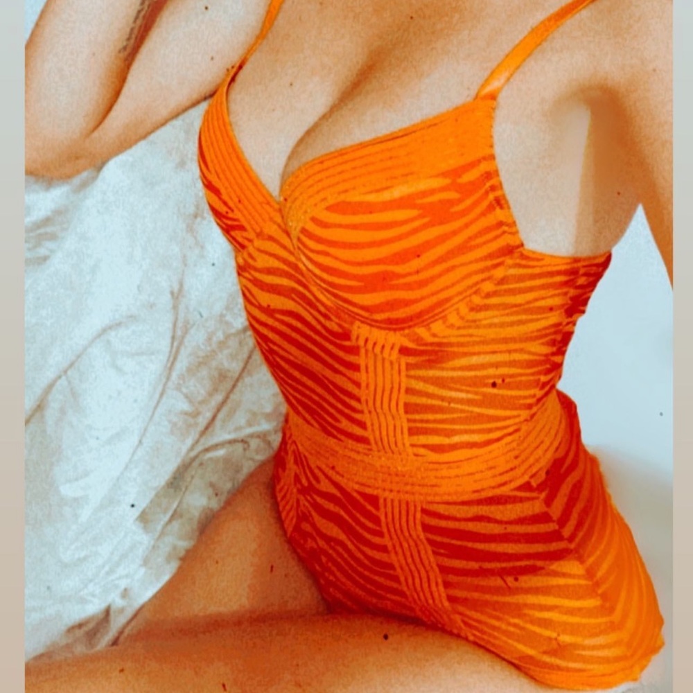Sexy orange wild cat body suit or lingerie
